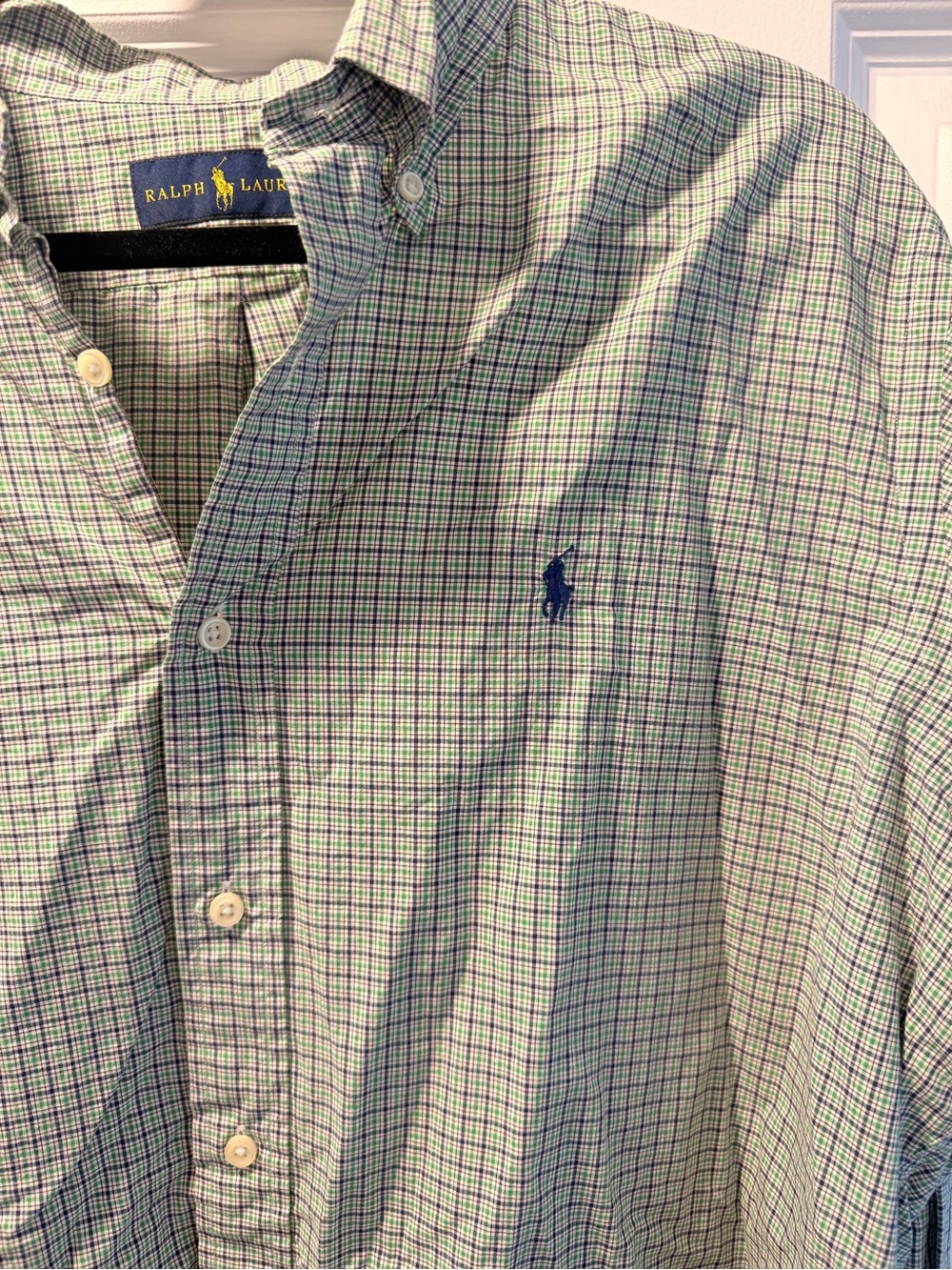 Ralph Lauren Blue & Green Micro-Check Button-Down Shirt